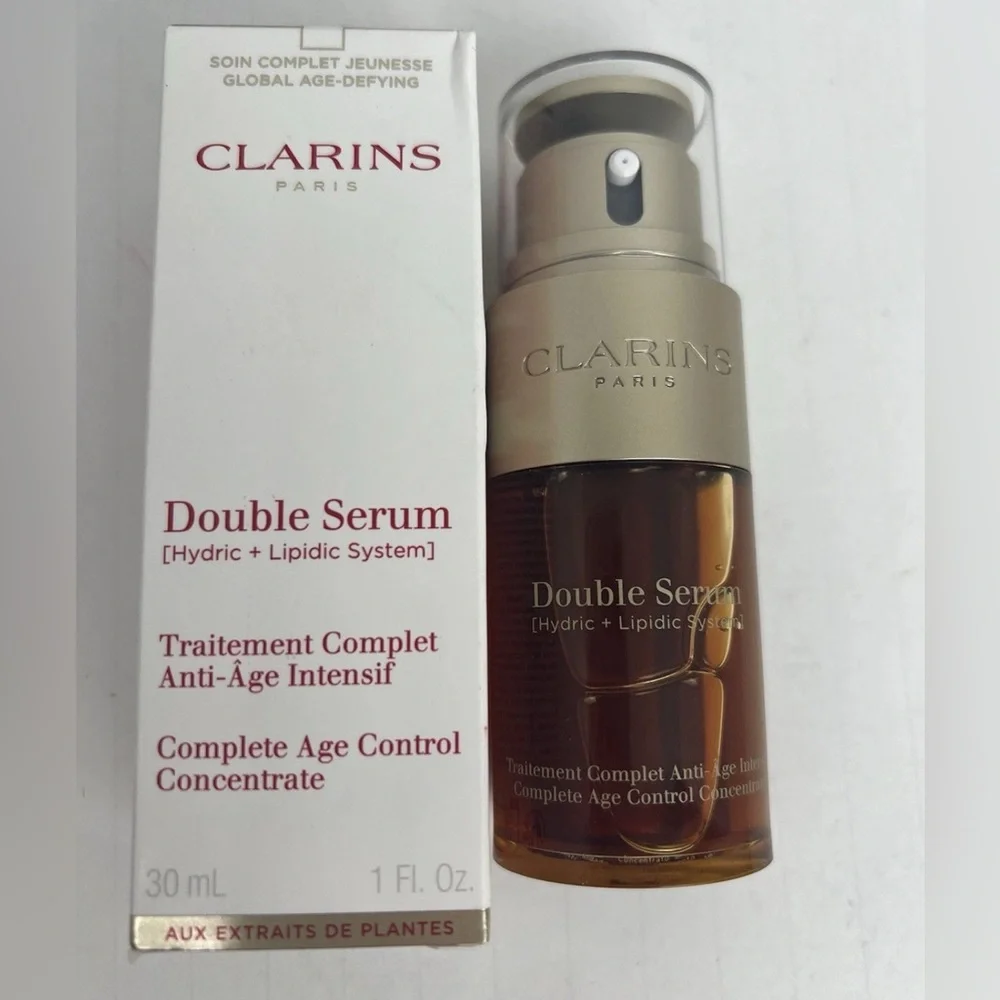 Clarins Double Serum Light Anti Aging Concentrate 1 Fl Oz- Hydric Lipidic System - Picture 3 of 6